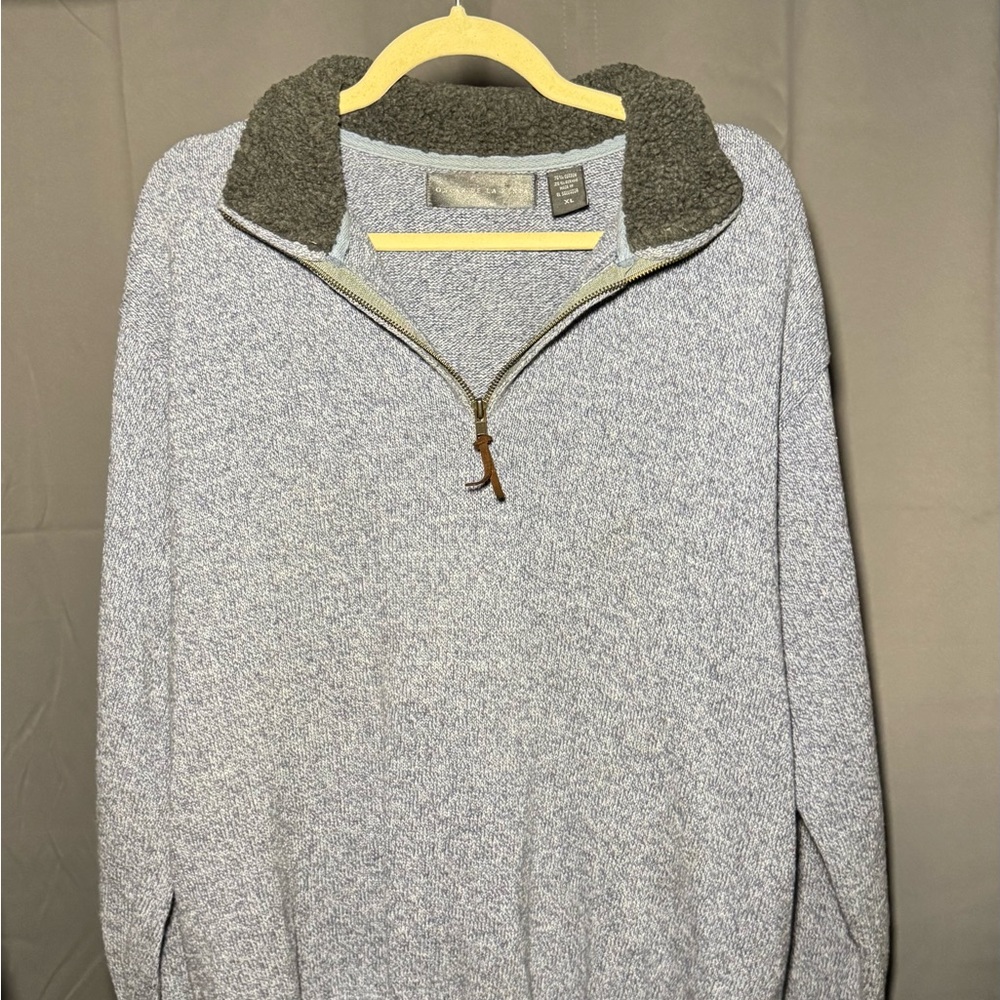 Men's Blue-ish Gray Half-Zip Sweater
